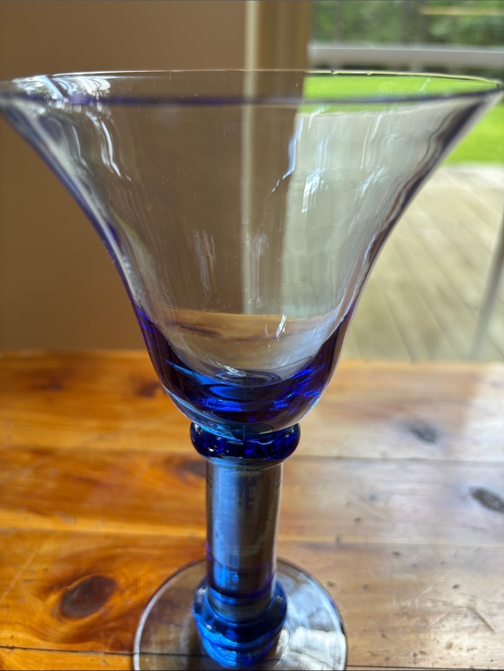 Cobalt Blue Handblown Drinking Glasses Wine Goblets - Set of 2 - Picture 4 of 8